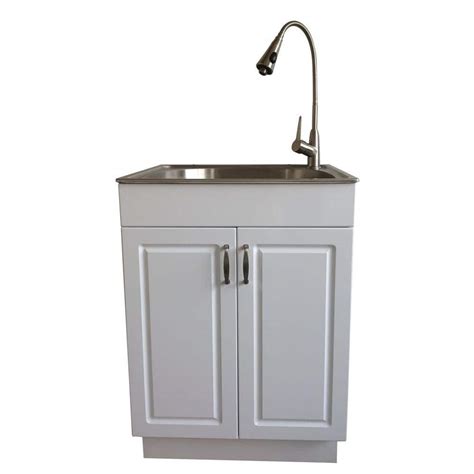 glacier bay all-in-one stainless steel laundry/ utility sink and cabinet|glacier bay laundry sink cabinet.